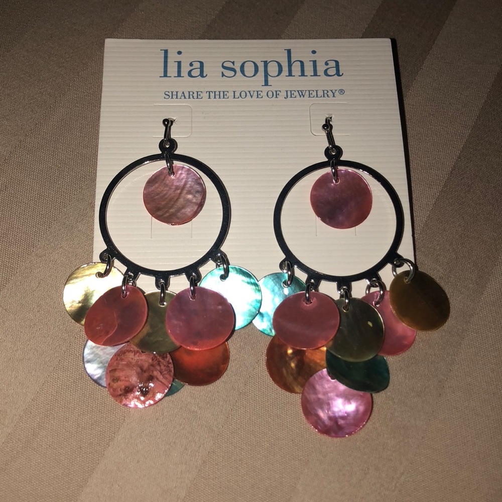 Lia sophia colorful hoop earrings